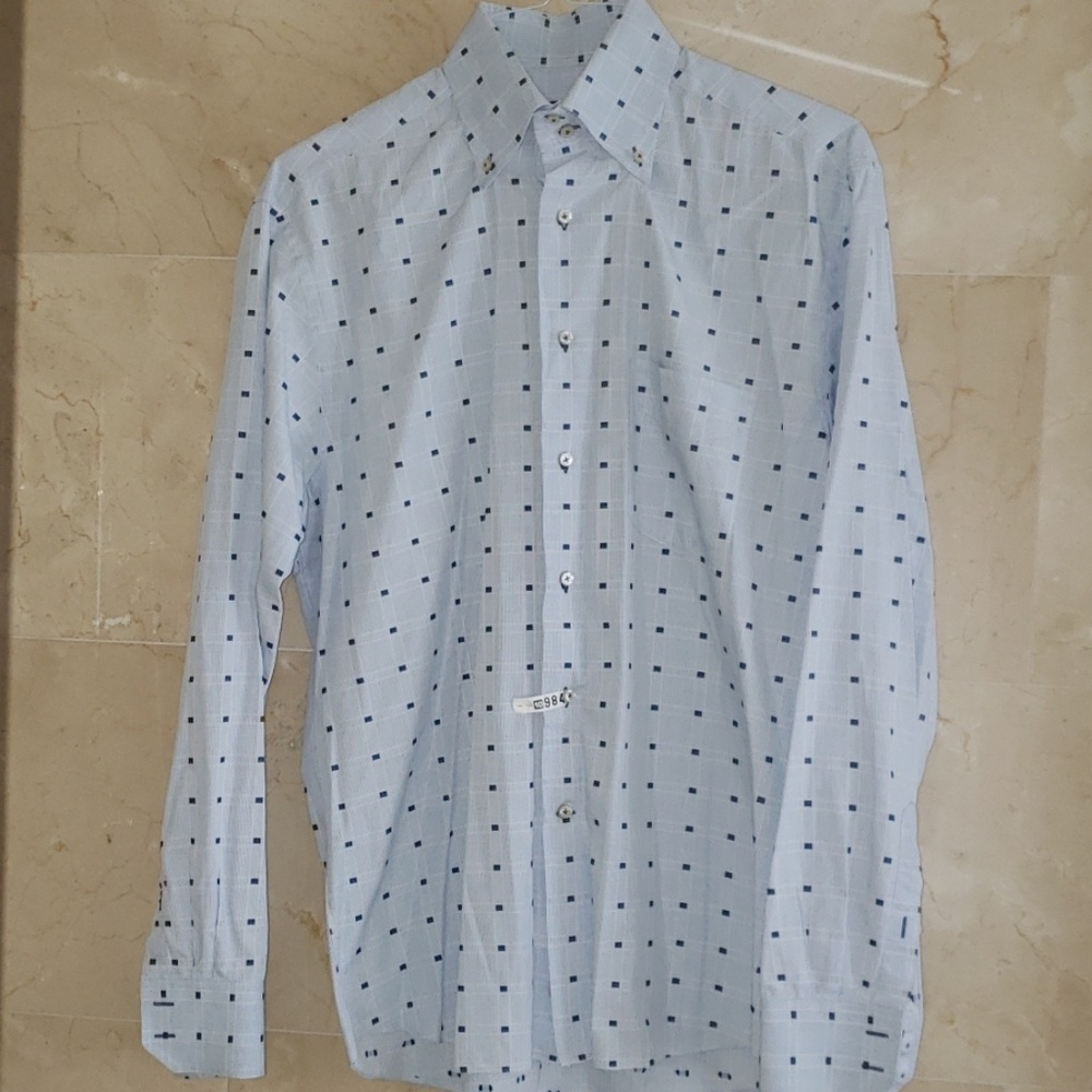 MEN'S ALEA ITALIAN BLUE BUTTON DOWN DRESS SHIRT